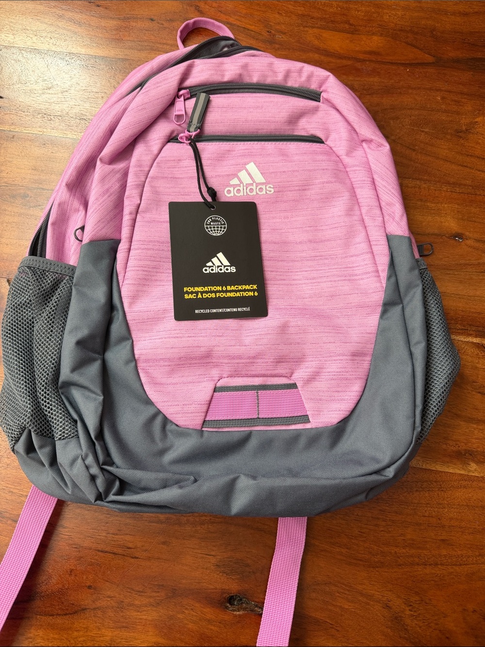 Adidas Foundation Backpack-pink and grey